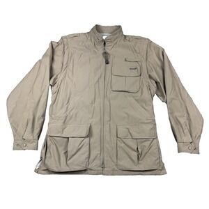 ExOfficio Jacket Mens Lg Vented Zip Hood & Sleeves Fishing Hunting Safari Pouch